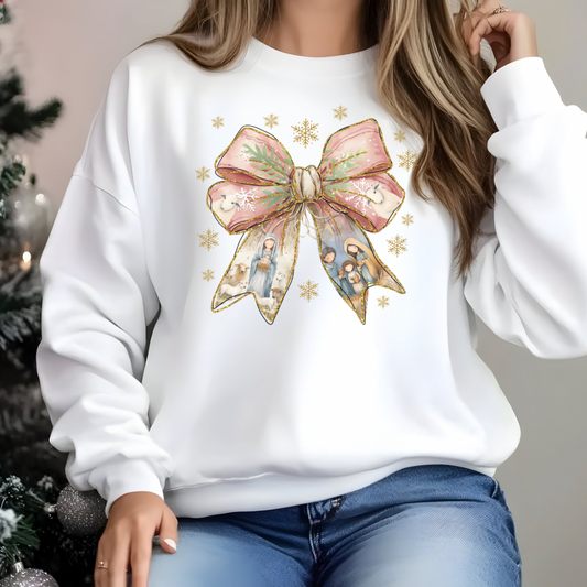 Nativity Scene Bow Sweatshirt