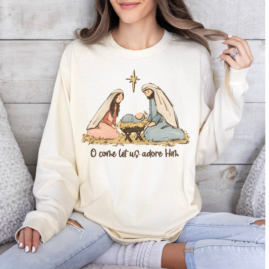 O Come Let Us Adore Him Long Sleeve T-Shirt