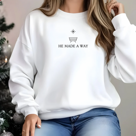 He Made a Way Manger Sweatshirt